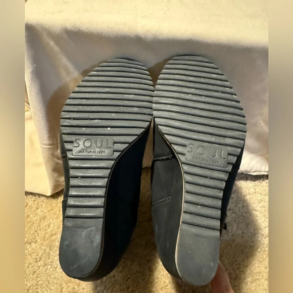 Soul by Naturalizer Women's Size 6W Shoes Black Wedge Bootie Side Zip - Picture 8 of 9